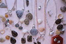 Load image into Gallery viewer, Fossilized Ammonite Earrings in Sterling Silver