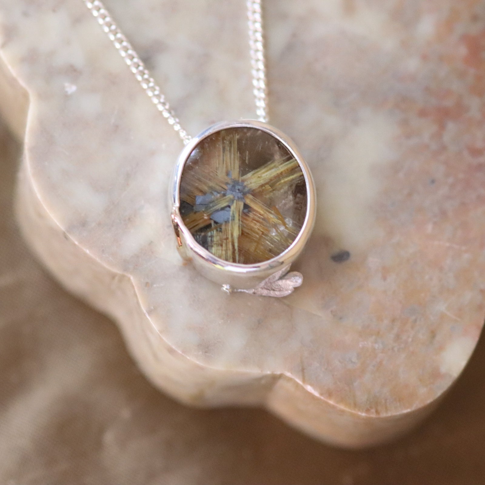 Rutilated Quartz Pendant selling - Sterling Silver