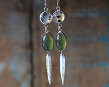 Load image into Gallery viewer, Garnet and Agate Leaf Dangles

