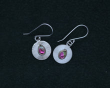 Load image into Gallery viewer, Watermelon Tourmaline Soleil Dangle Earring in Sterling Silver
