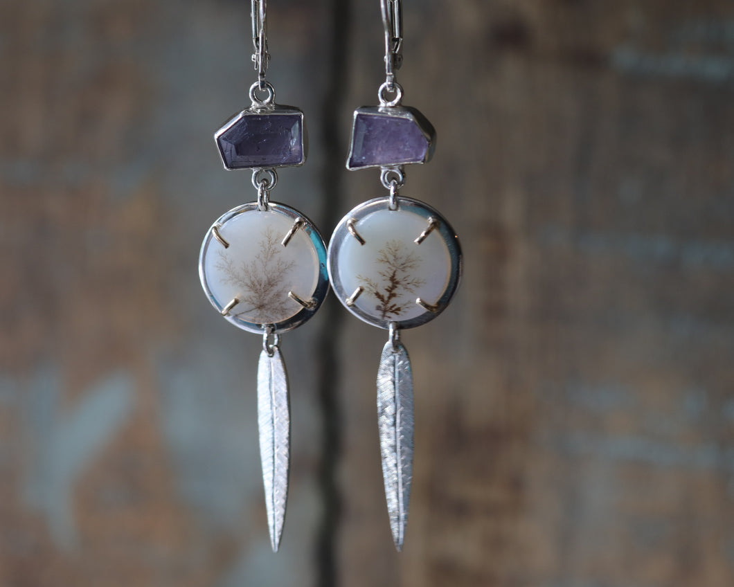 Spinel and Montana Agate Dangles