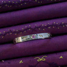 Load image into Gallery viewer, Foliage Sapphire Cuff Bracelet in Gold and Silver
