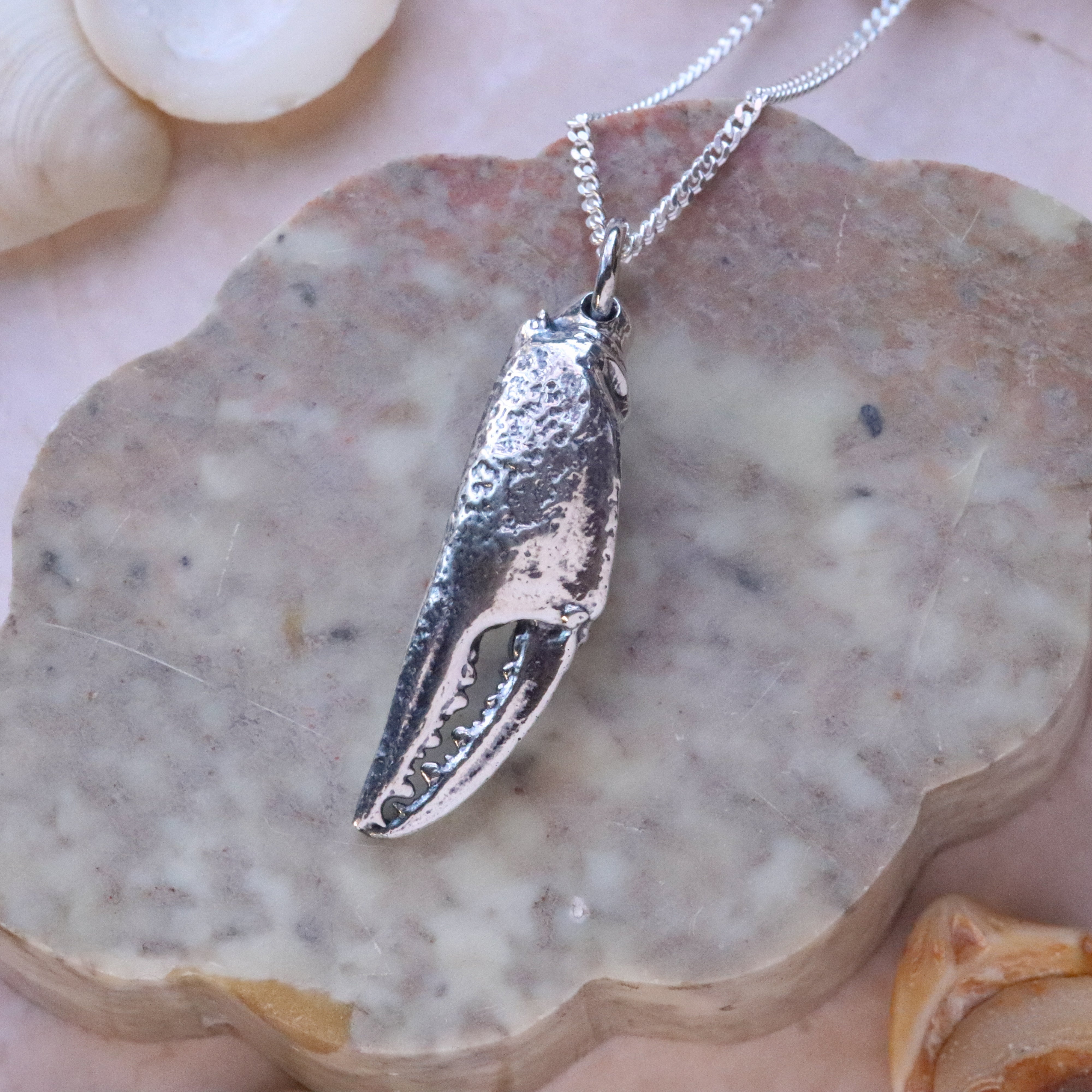 Crab Claw Pendant in Sterling Silver