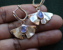 Load image into Gallery viewer, Tanzanite Gingko Earrings
