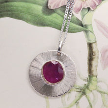 Load image into Gallery viewer, Soleil Ruby Necklace in Gold and Silver
