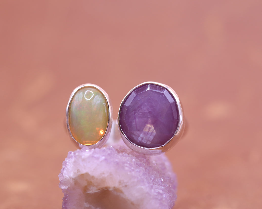 Sapphire Opal Ring- Size 5
