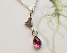 Load image into Gallery viewer, Tourmaline Heart Charm in Sterling Silver
