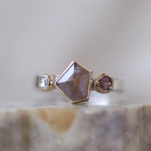 Load image into Gallery viewer, Sapphire and Diamond Ring in Gold and Silver
