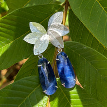 Load image into Gallery viewer, Sapphire Foliage Dangle Earrings in Sterling Silver
