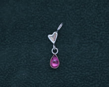 Load image into Gallery viewer, Tourmaline Heart Charm in Sterling Silver
