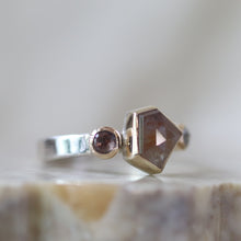 Load image into Gallery viewer, Sapphire and Diamond Ring in Gold and Silver
