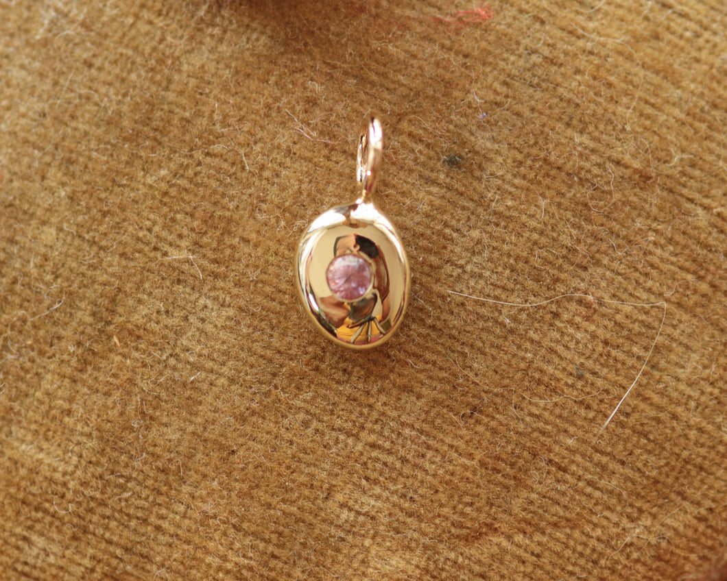 Pink Spinel Gold Boulder Pendant