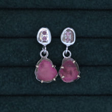 Load image into Gallery viewer, Cobble Stone Tourmaline Earring in Gold and Silver
