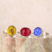 Load image into Gallery viewer, Glass Intaglio Ring in Sterling Silver
