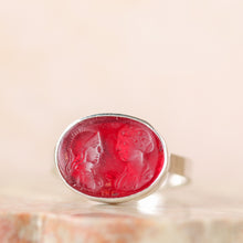 Load image into Gallery viewer, Glass Intaglio Ring in Sterling Silver
