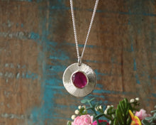 Load image into Gallery viewer, Soleil Ruby Necklace in Gold and Silver
