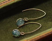 Load image into Gallery viewer, Gold Moss Agate Earrings
