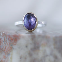 Load image into Gallery viewer, Alexandrite Ring in gold and Sterling Silver
