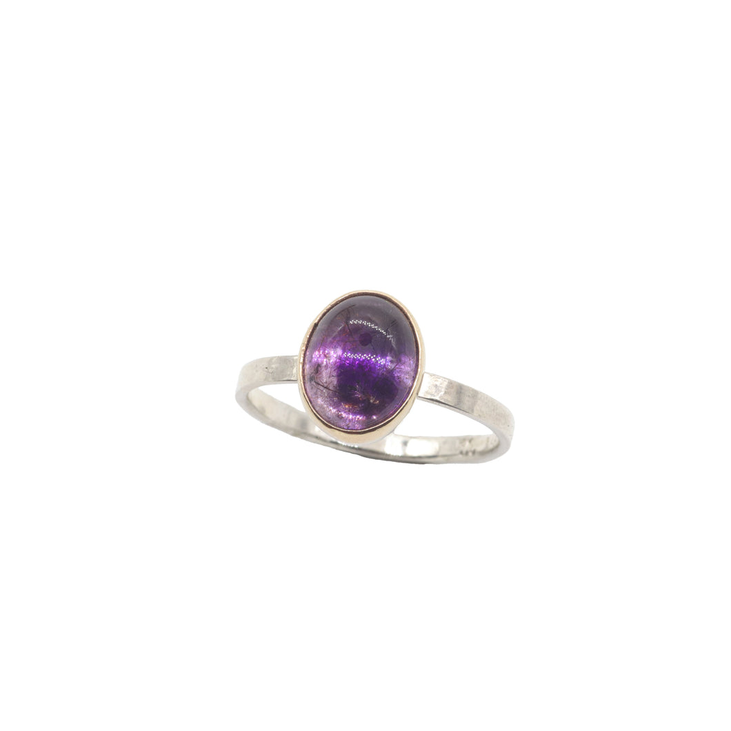 Glass Amethyst Soleil Ring- Size 7.75