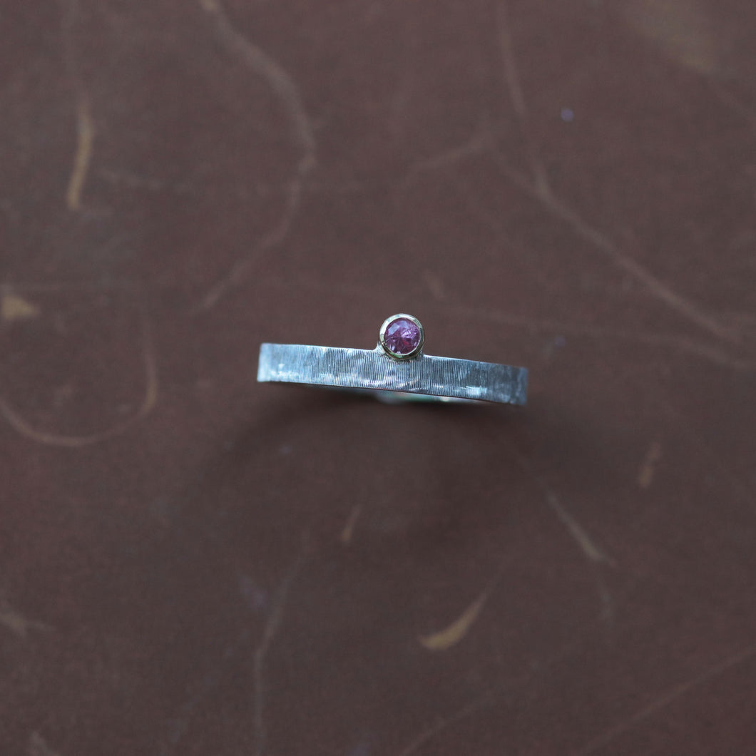 Pink Spinel Stacking Ring- Size 9