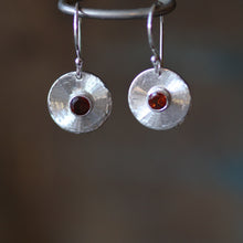 Load image into Gallery viewer, Sterling Silver Garnet Soleil Dangle earring
