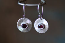 Load image into Gallery viewer, Sterling Silver Garnet Soleil Dangle earring
