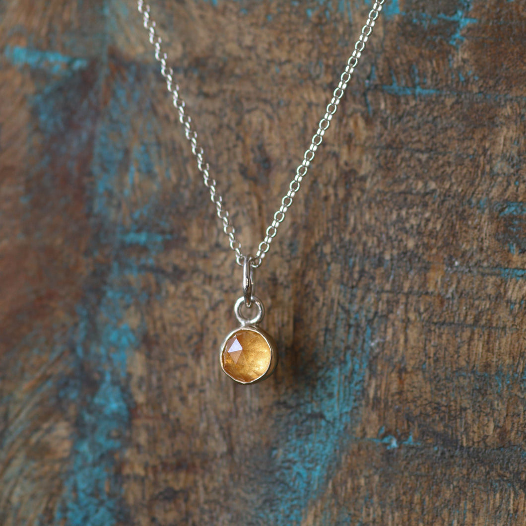 Gold and Silver Garnet Necklace