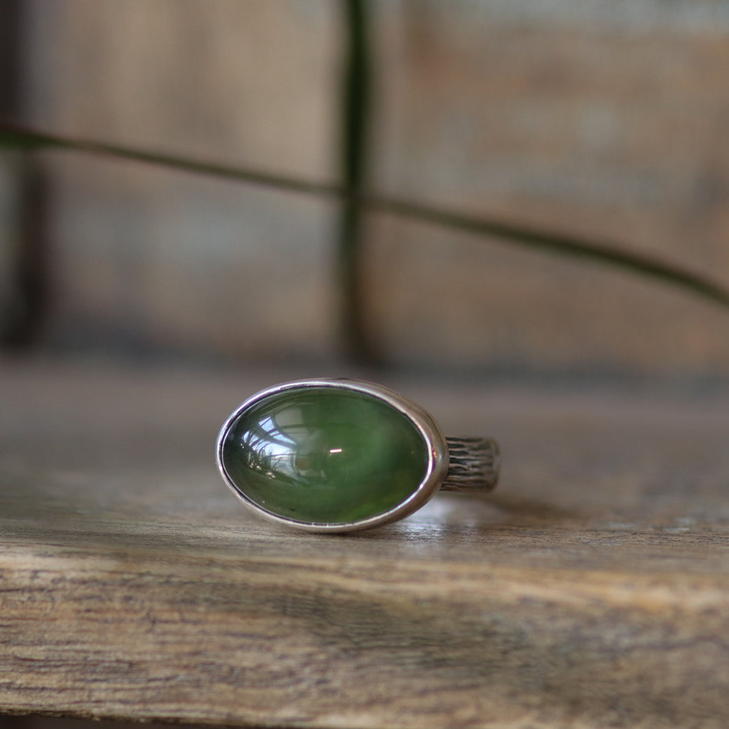 Sterling Silver Grossular Garnet Ring- Size 8.25