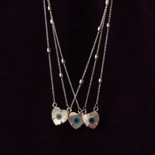 Load image into Gallery viewer, Mother of Pearl Evil Eye Heart Necklace
