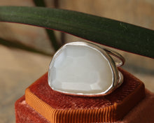 Load image into Gallery viewer, Sterling Silver White Moonstone Statement Ring- Size 6.75
