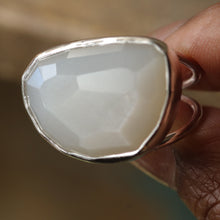 Load image into Gallery viewer, Sterling Silver White Moonstone Statement Ring- Size 6.75
