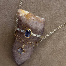 Load image into Gallery viewer, Blue Spinel Ring in Gold and Silver
