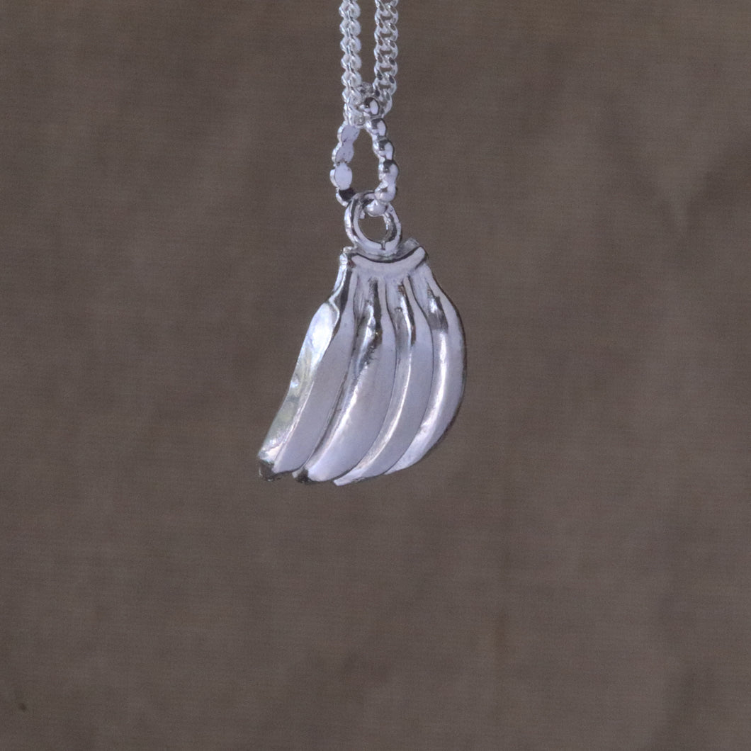 Banana Charm Pendant in Sterling Silver