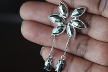Load image into Gallery viewer, Pyrite Foliage Earrings in Silver
