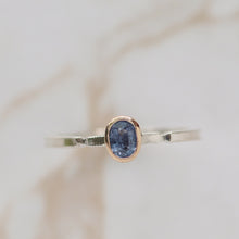 Load image into Gallery viewer, Blue Spinel Ring in Gold and Silver

