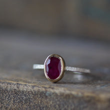 Load image into Gallery viewer, Ruby Ring in Gold and Silver
