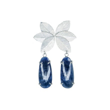 Load image into Gallery viewer, Sapphire Foliage Dangle Earrings in Sterling Silver
