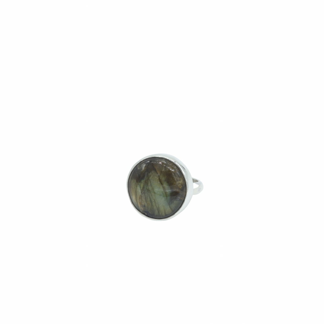 Sterling Silver Labradorite Ring - Size 8