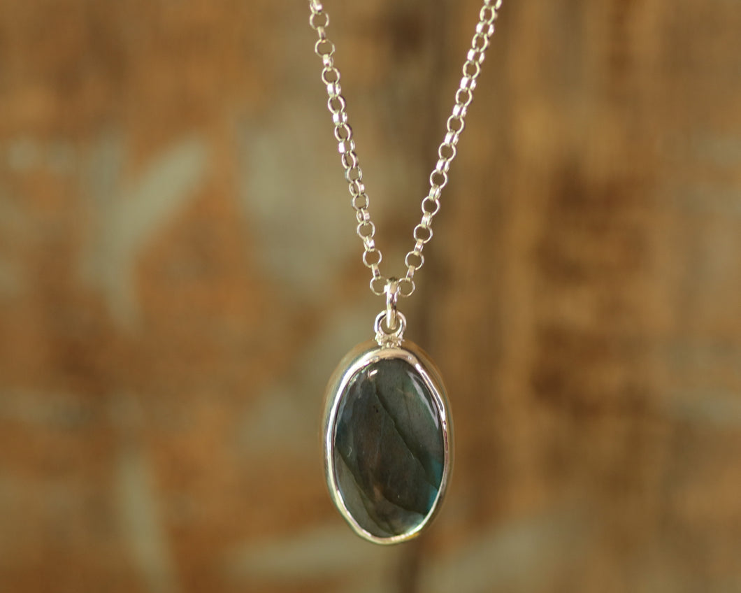 Sterling Silver Labradorite Necklace II