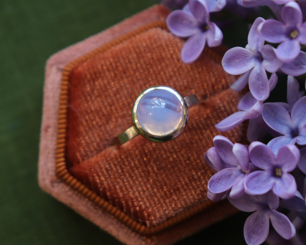 Gold Lavender Quartz ring- Size 6