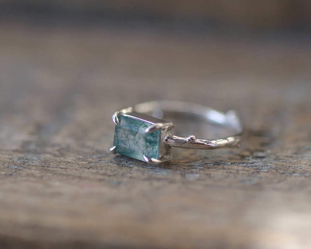 Moss Agate Ring - Size 7