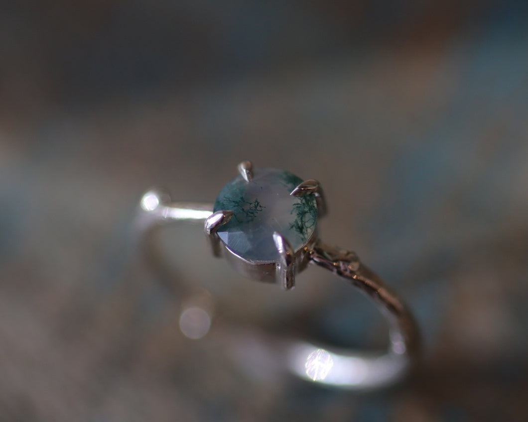 Moss Agate Ring - Size 8.25