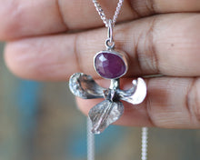 Load image into Gallery viewer, Pink Sapphire Orchid  Necklace
