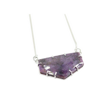 Load image into Gallery viewer, Sterling Silver Ruby Shield Necklace
