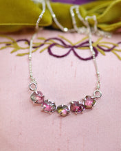Load image into Gallery viewer, Sterling Silver Watermelon Tourmaline Oruga Necklace
