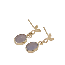Load image into Gallery viewer, Gold and chalcedony Dangle Earrings
