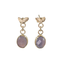 Load image into Gallery viewer, Gold and chalcedony Dangle Earrings
