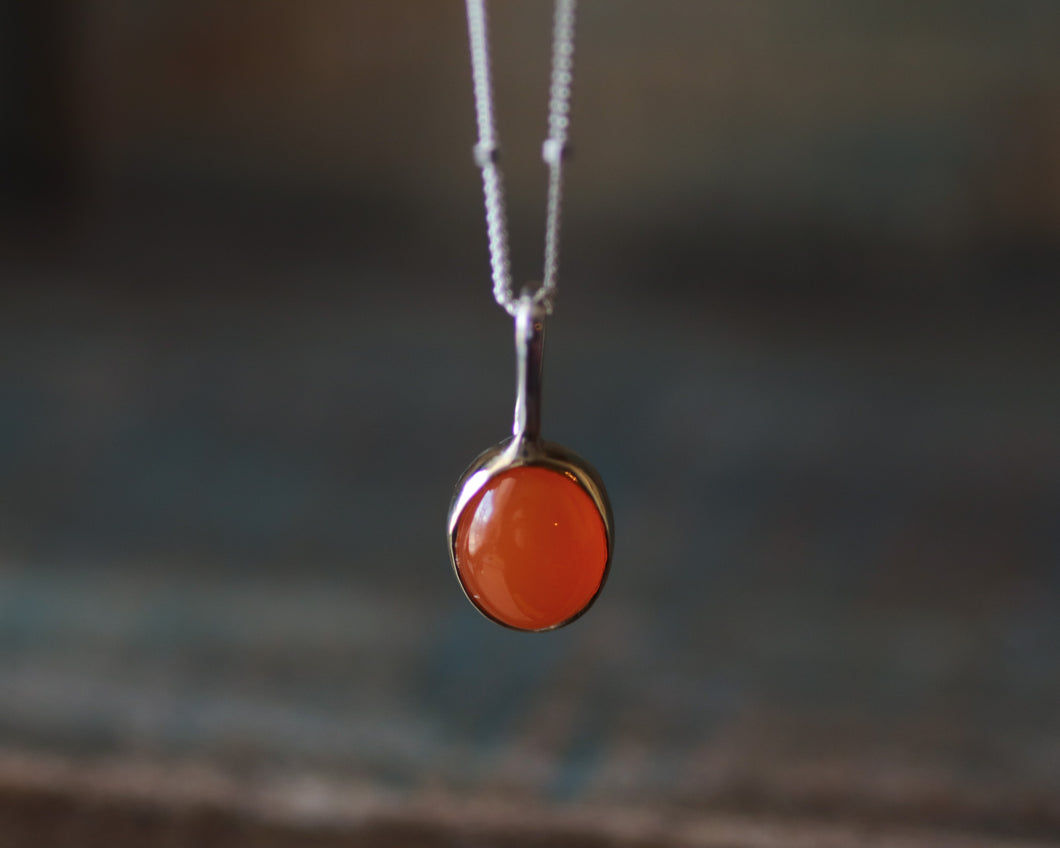Sterling silver and Gold Carnelian Necklace