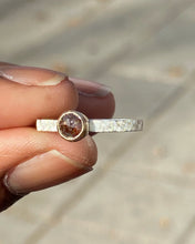 Load image into Gallery viewer, Gold and Silver Rustic Diamond Ring Size 6
