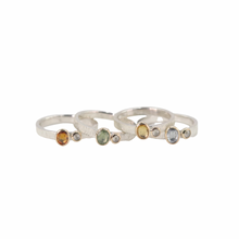 Load image into Gallery viewer, Gold and Silver Sapphire and Diamond Twin Isle Ring - Size
